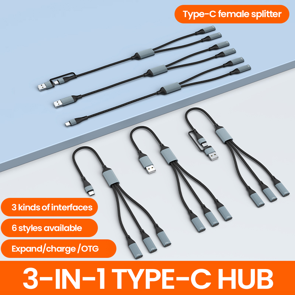 Cable Lock Laptop - 3 في 1 نوع C Hub
