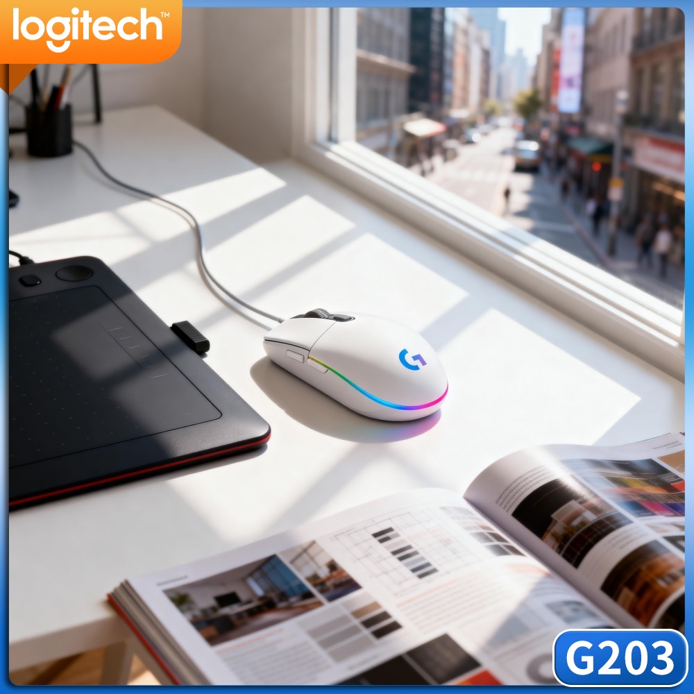 Logitech Mouse G203 - ماوس ألعاب لوجيتك G203 سلكي مع