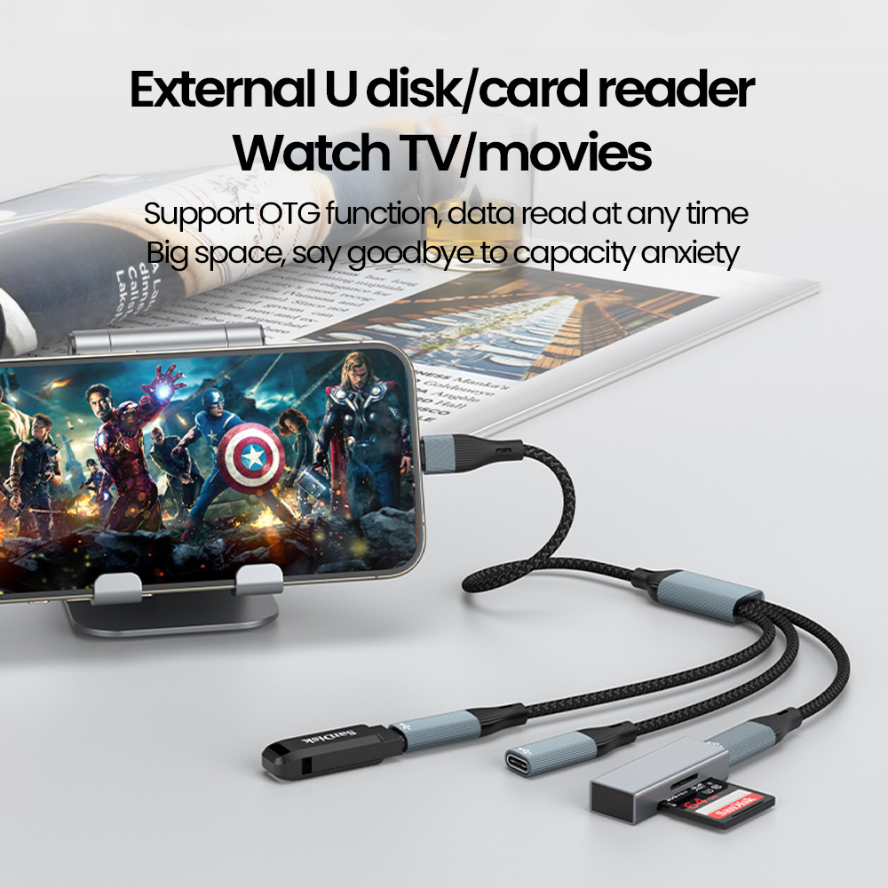 3 في 1 نوع C Hub USB Hub USB C - مراجعة Cable Lock Laptop وسعره