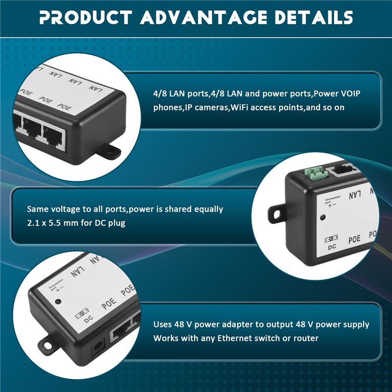 محول طاقة عبر الإيثرنت PHILE-8 - مراجعة Power Over Ethernet وسعره