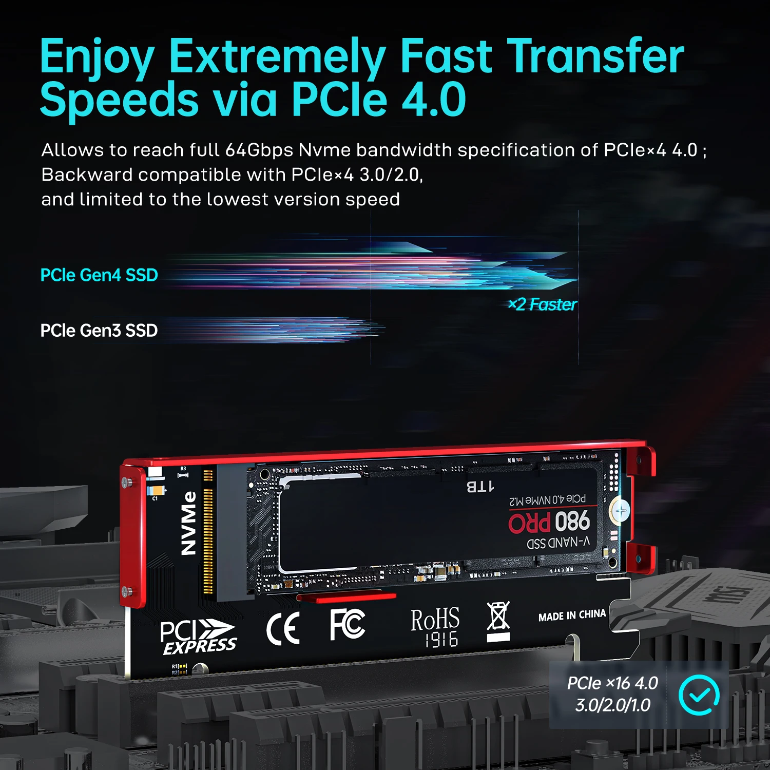 محول JEYI M.2 NVME إلى PCIe 4. - مراجعة Samsung Ssd 990 Pro وسعره